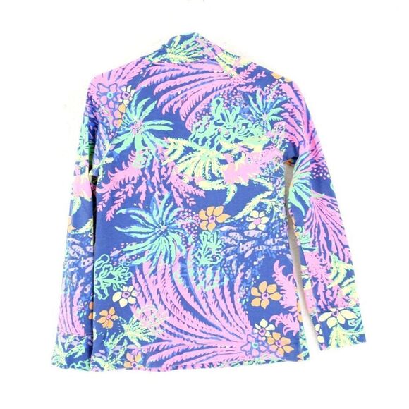 Lilly Pulitzer XS Pink Blue 1/4 Zip Jacket Cotton Spandex Long Sleeve‎ - Picture 4 of 7